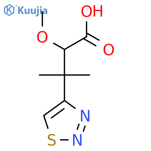 2-methoxy-3-methyl-3-(1,2,3-thiadiazol-4-yl)butanoic acid structure