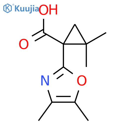 1-(dimethyl-1,3-oxazol-2-yl)-2,2-dimethylcyclopropane-1-carboxylic acid structure