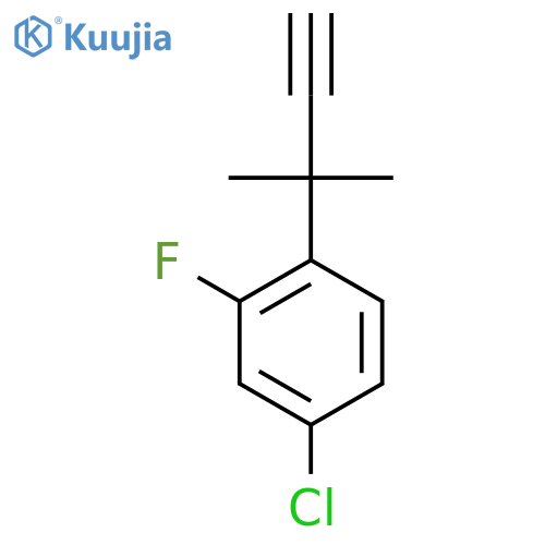 4-chloro-2-fluoro-1-(2-methylbut-3-yn-2-yl)benzene structure