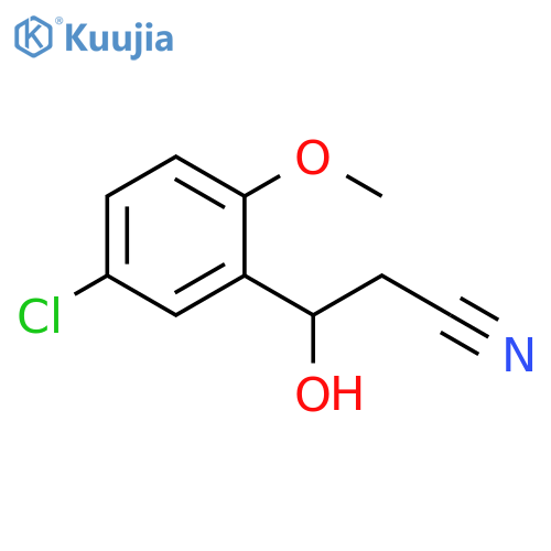 3-(5-chloro-2-methoxyphenyl)-3-hydroxypropanenitrile structure