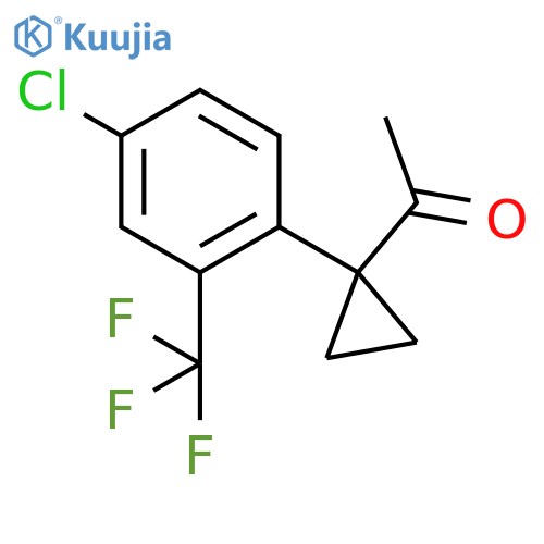 1-{1-4-chloro-2-(trifluoromethyl)phenylcyclopropyl}ethan-1-one structure