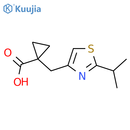 1-{2-(propan-2-yl)-1,3-thiazol-4-ylmethyl}cyclopropane-1-carboxylic acid structure