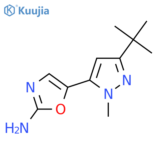 5-(3-tert-butyl-1-methyl-1H-pyrazol-5-yl)-1,3-oxazol-2-amine structure