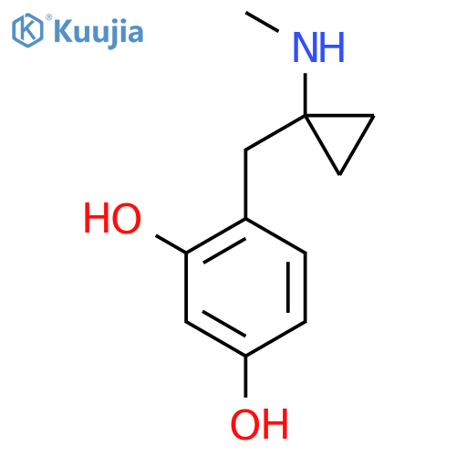 4-{1-(methylamino)cyclopropylmethyl}benzene-1,3-diol structure