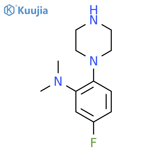 5-fluoro-N,N-dimethyl-2-(piperazin-1-yl)aniline structure