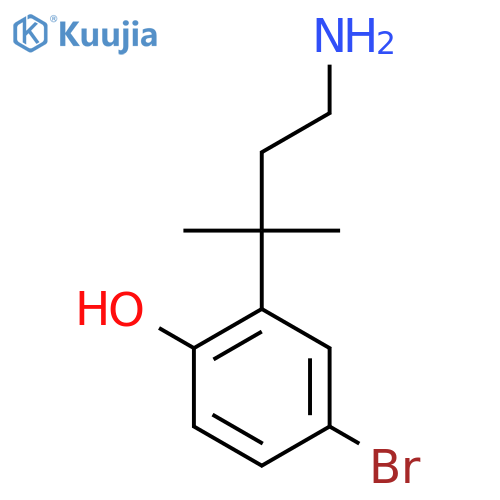 2-(4-amino-2-methylbutan-2-yl)-4-bromophenol structure