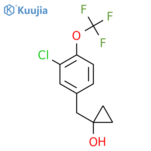 1-{3-chloro-4-(trifluoromethoxy)phenylmethyl}cyclopropan-1-ol structure