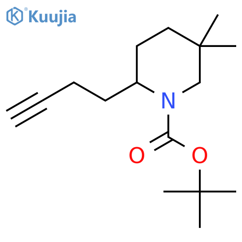 tert-butyl 2-(but-3-yn-1-yl)-5,5-dimethylpiperidine-1-carboxylate structure