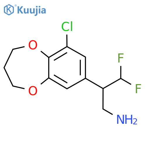 2-(9-chloro-3,4-dihydro-2H-1,5-benzodioxepin-7-yl)-3,3-difluoropropan-1-amine structure
