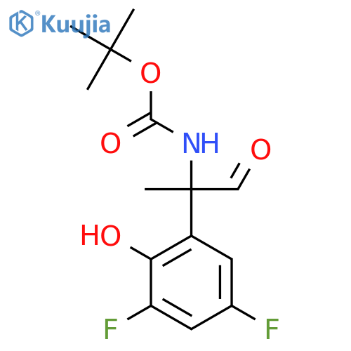 tert-butyl N-2-(3,5-difluoro-2-hydroxyphenyl)-1-oxopropan-2-ylcarbamate structure
