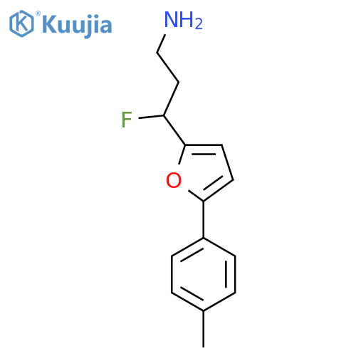 3-fluoro-3-5-(4-methylphenyl)furan-2-ylpropan-1-amine structure