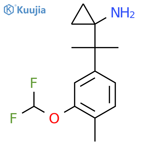 1-{2-3-(difluoromethoxy)-4-methylphenylpropan-2-yl}cyclopropan-1-amine structure