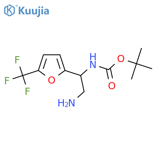 tert-butyl N-{2-amino-1-5-(trifluoromethyl)furan-2-ylethyl}carbamate structure