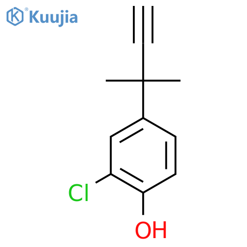 2-chloro-4-(2-methylbut-3-yn-2-yl)phenol structure