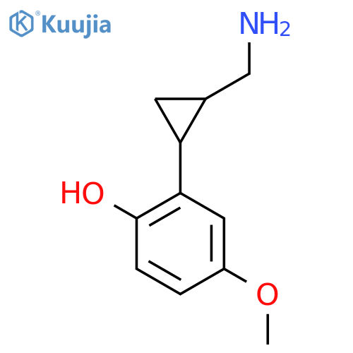 2-2-(aminomethyl)cyclopropyl-4-methoxyphenol structure