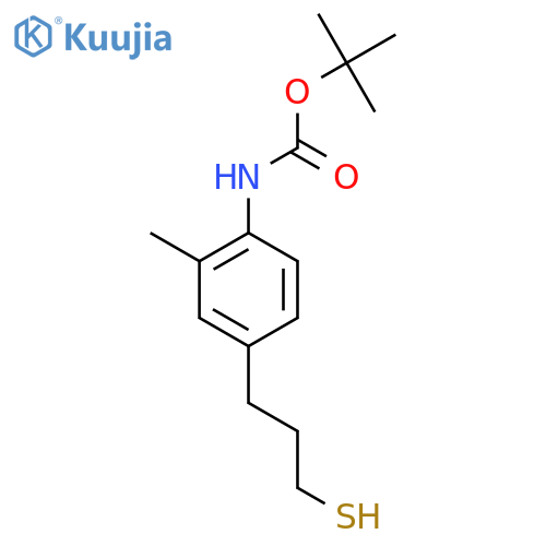 tert-butyl N-2-methyl-4-(3-sulfanylpropyl)phenylcarbamate structure