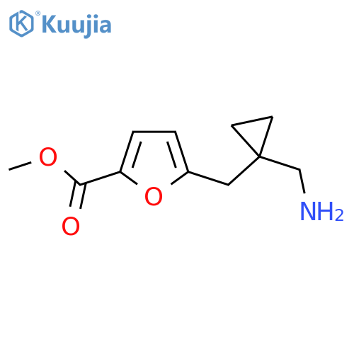methyl 5-{1-(aminomethyl)cyclopropylmethyl}furan-2-carboxylate structure