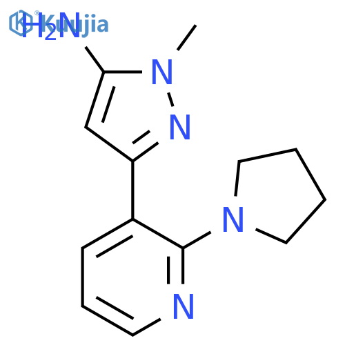 1-methyl-3-2-(pyrrolidin-1-yl)pyridin-3-yl-1H-pyrazol-5-amine structure
