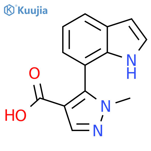 5-(1H-indol-7-yl)-1-methyl-1H-pyrazole-4-carboxylic acid structure