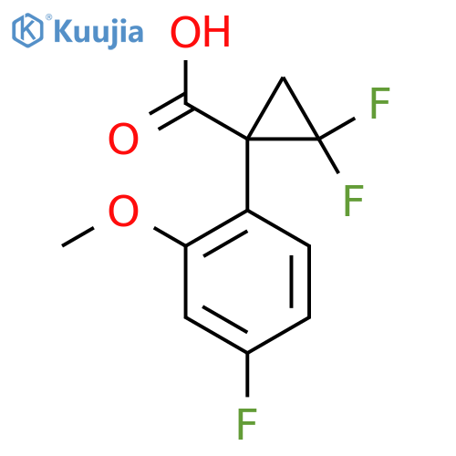 2,2-difluoro-1-(4-fluoro-2-methoxyphenyl)cyclopropane-1-carboxylic acid structure