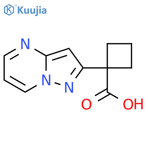 1-{pyrazolo1,5-apyrimidin-2-yl}cyclobutane-1-carboxylic acid structure