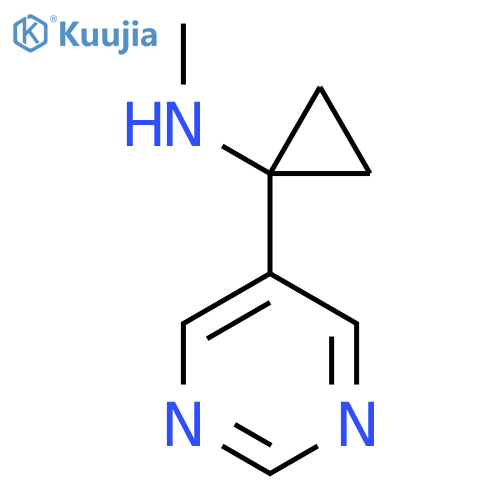 N-methyl-1-(pyrimidin-5-yl)cyclopropan-1-amine structure