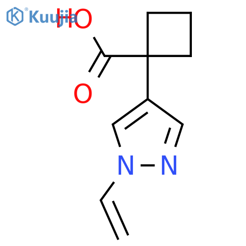 1-(1-ethenyl-1H-pyrazol-4-yl)cyclobutane-1-carboxylic acid structure
