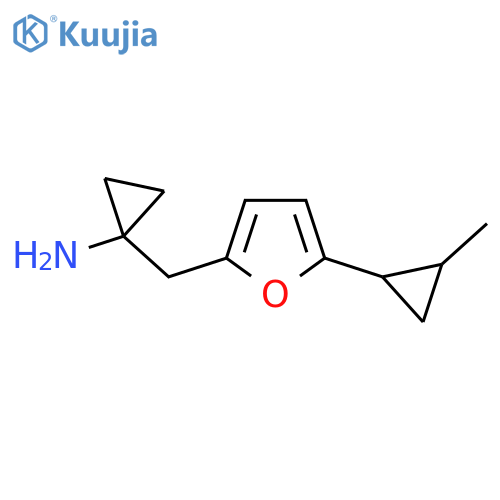 1-{5-(2-methylcyclopropyl)furan-2-ylmethyl}cyclopropan-1-amine structure