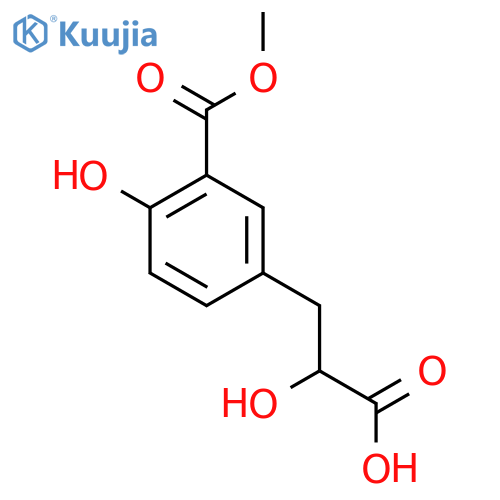2-hydroxy-3-4-hydroxy-3-(methoxycarbonyl)phenylpropanoic acid structure