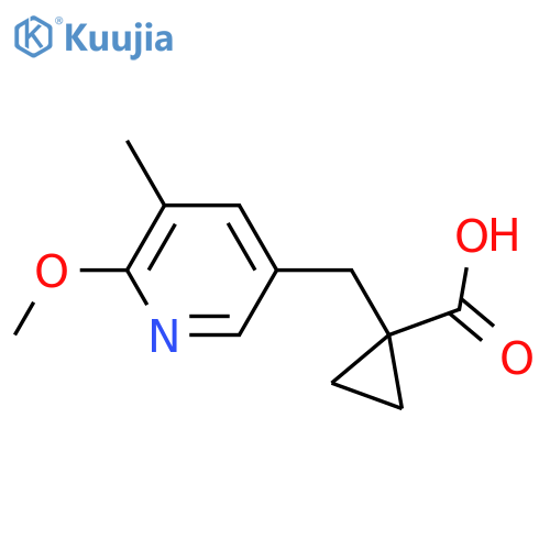 1-(6-methoxy-5-methylpyridin-3-yl)methylcyclopropane-1-carboxylic acid structure
