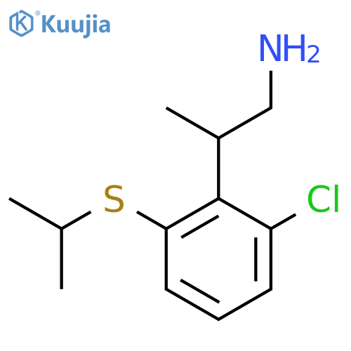 2-2-chloro-6-(propan-2-ylsulfanyl)phenylpropan-1-amine structure
