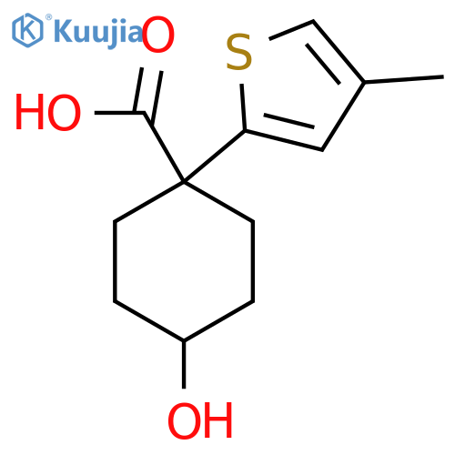 4-hydroxy-1-(4-methylthiophen-2-yl)cyclohexane-1-carboxylic acid structure