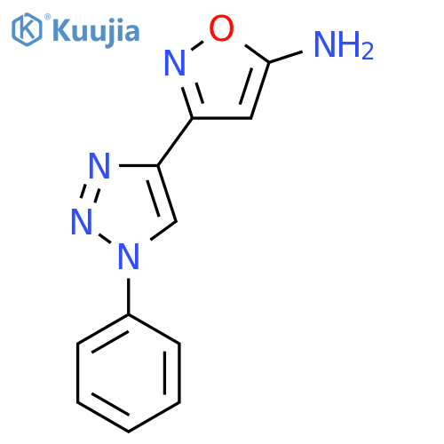 3-(1-phenyl-1H-1,2,3-triazol-4-yl)-1,2-oxazol-5-amine structure