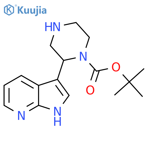 tert-butyl 2-{1H-pyrrolo2,3-bpyridin-3-yl}piperazine-1-carboxylate structure