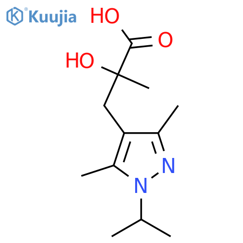 3-3,5-dimethyl-1-(propan-2-yl)-1H-pyrazol-4-yl-2-hydroxy-2-methylpropanoic acid structure