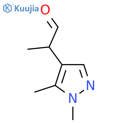2-(1,5-dimethyl-1H-pyrazol-4-yl)propanal structure
