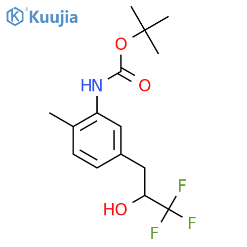 tert-butyl N-2-methyl-5-(3,3,3-trifluoro-2-hydroxypropyl)phenylcarbamate structure