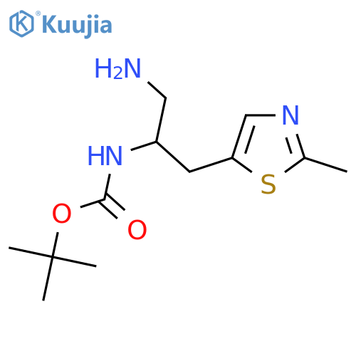 tert-butyl N-1-amino-3-(2-methyl-1,3-thiazol-5-yl)propan-2-ylcarbamate structure