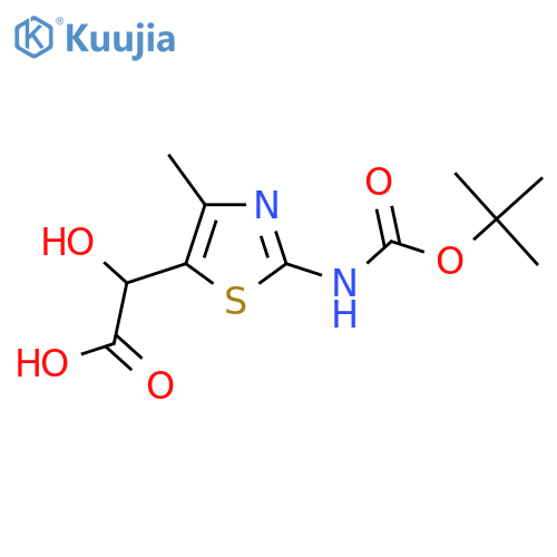 2-(2-{(tert-butoxy)carbonylamino}-4-methyl-1,3-thiazol-5-yl)-2-hydroxyacetic acid structure