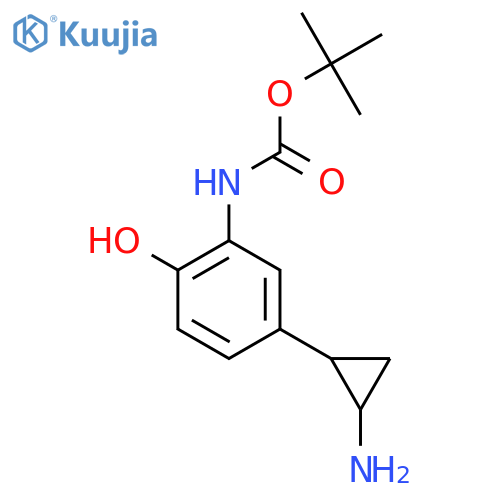 tert-butyl N-5-(2-aminocyclopropyl)-2-hydroxyphenylcarbamate structure