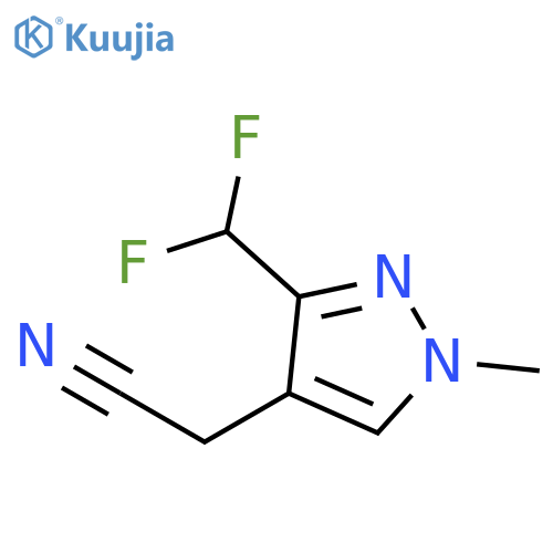 2-3-(difluoromethyl)-1-methyl-1H-pyrazol-4-ylacetonitrile structure