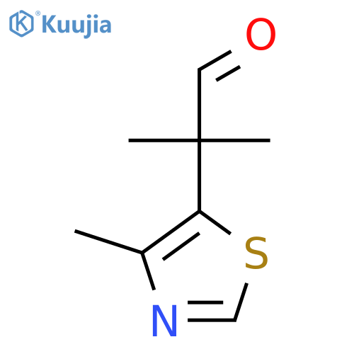 2-methyl-2-(4-methyl-1,3-thiazol-5-yl)propanal structure