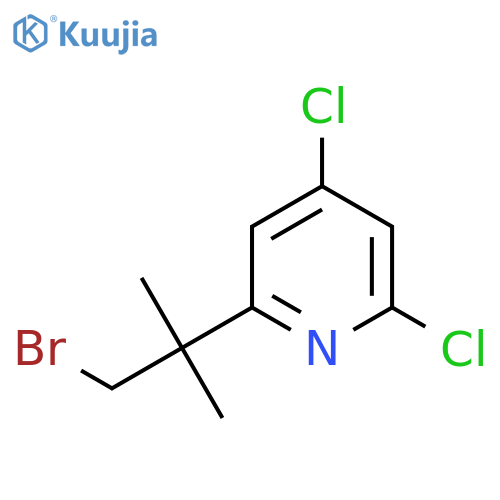 2-(1-bromo-2-methylpropan-2-yl)-4,6-dichloropyridine structure