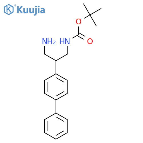 tert-butyl N-3-amino-2-(4-phenylphenyl)propylcarbamate structure