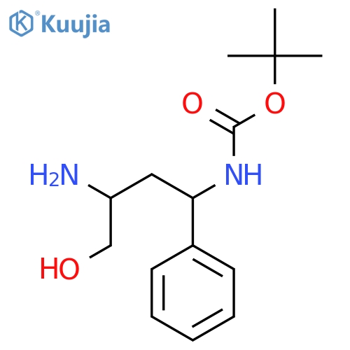tert-butyl N-(3-amino-4-hydroxy-1-phenylbutyl)carbamate structure