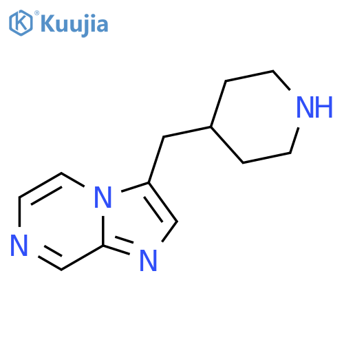 4-({imidazo1,2-apyrazin-3-yl}methyl)piperidine structure