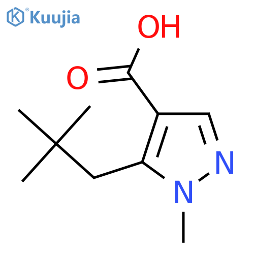 5-(2,2-dimethylpropyl)-1-methyl-1H-pyrazole-4-carboxylic acid structure