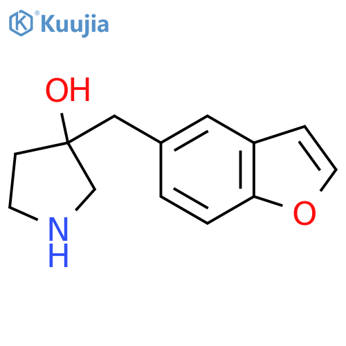 3-(1-benzofuran-5-yl)methylpyrrolidin-3-ol structure