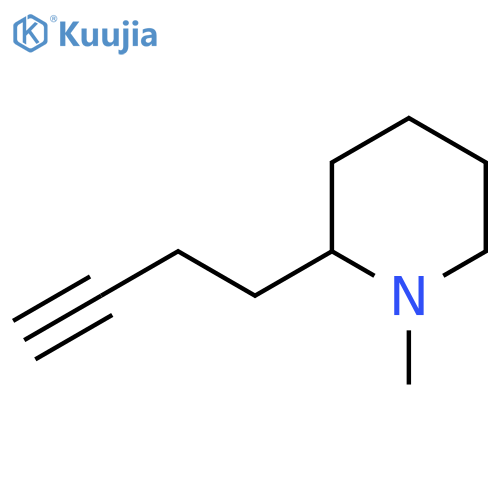 2-(but-3-yn-1-yl)-1-methylpiperidine structure