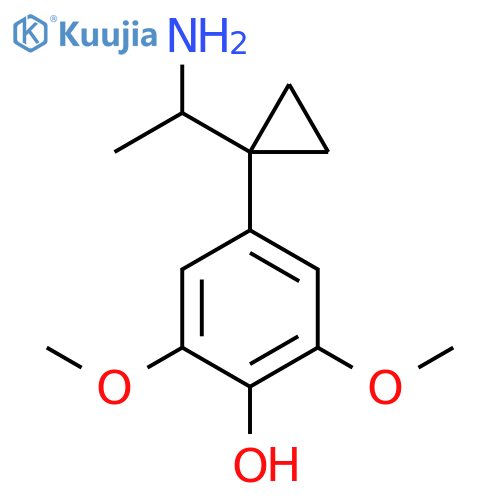 4-1-(1-aminoethyl)cyclopropyl-2,6-dimethoxyphenol structure
